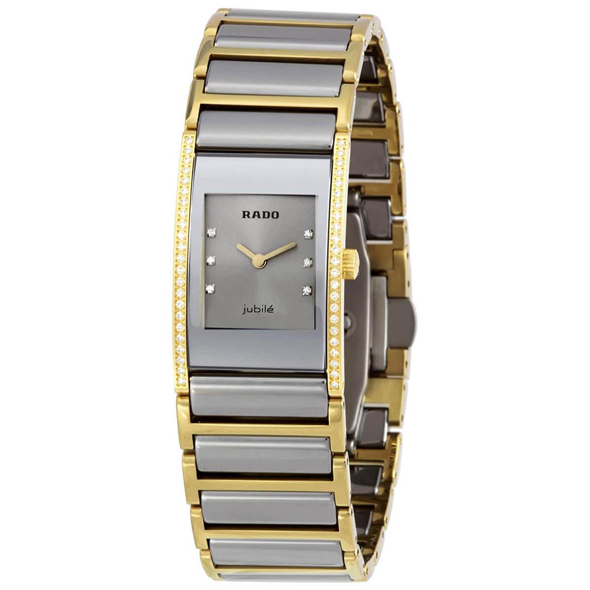 Rado Women's Diamond Watch - Integral Jubile Silver & Gold Tone Bracel