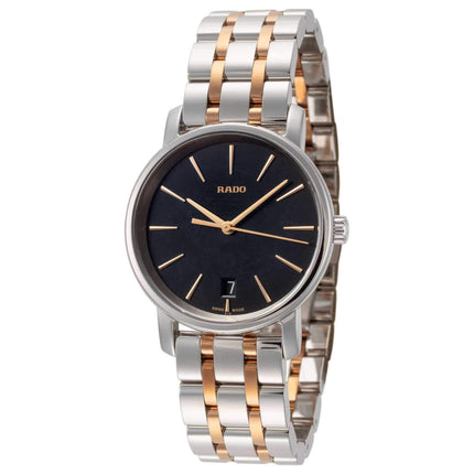 Rado Women's Quartz Watch - DiaMaster Silver Tone, Rose Gold Bracelet | R14089163 ,
