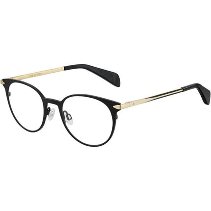 Rag and Bone Women's Eyeglasses - Black Gold Round Frame | RAG AND BONE RNB3011 0I46 ,