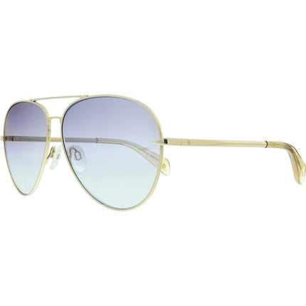 Rag and Bone Women's Sunglasses - Gold Yellow Aviator Metal Frame | RNB1006/S 0DYG ,