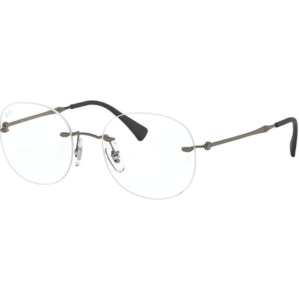Ray Ban Men's Eyeglasses - Matte Dark Gunmetal Rimless Frame | 0RX8747-1128-48-18-140 ,