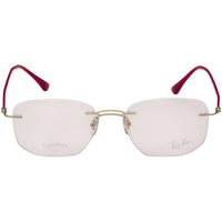 Ray Ban Men's Eyeglasses - Rimless Silver Metal Rectangular | RAY BAN 0RX8757 1195 ,