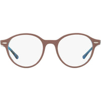 Ray Ban Men's Eyeglasses - Shiny Light Brown Plastic Round | RAY BAN 0RX7118F 5715 ,