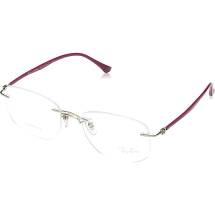 Ray-Ban Men's Eyeglasses - Silver Square Rimless Metal Frame | RAY BAN 0RX8757 1195 ,
