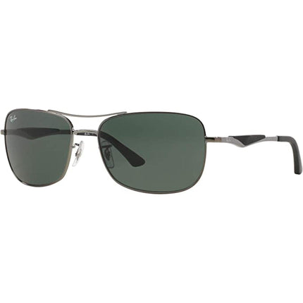 Ray-Ban Men's Sunglasses - Green Lens Gunmetal Metal Frame | RAY BAN 0RB3515 004/71 ,