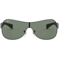 Ray-Ban Men's Sunglasses - Green Lens Gunmetal Shield Frame | RAY BAN 0RB3471 004/71 ,