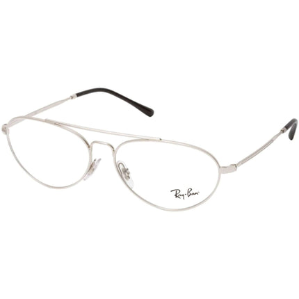 Ray Ban Unisex Eyeglasses - Full Rim Silver Metal Aviator Frame | RAY BAN 0RX6454 2501 ,