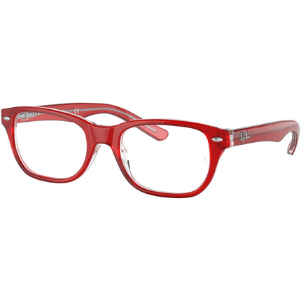 Ray-Ban Unisex Eyeglasses - Red On Transparent Rectangular Frame | 0RY1555 3852 ,