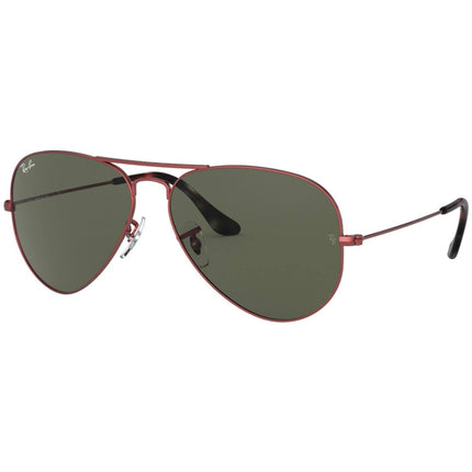 Ray Ban Unisex Sunglasses - Full Rim Sand Transparent Red | RAY BAN 0RB3025 91883155 ,