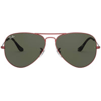 Ray Ban Unisex Sunglasses - Full Rim Sand Transparent Red | RAY BAN 0RB3025 91883155 ,