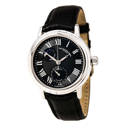 Raymond Weil 2839-STC-00209 Men's Maestro Black Dial Black Leather Strap Automatic Watch ,