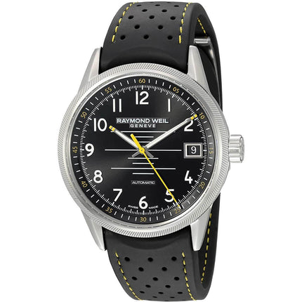 Raymond Weil Men's Automatic Watch - Freelancer Black Rubber Strap | 2754-SR-05200 ,