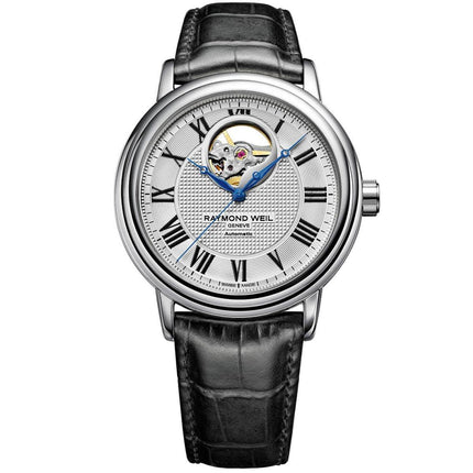 Raymond Weil Men's Automatic Watch - Maestro Black Leather Strap | 2827-STC-00659 ,