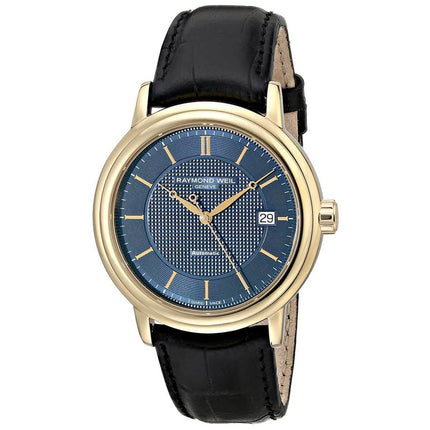 Raymond Weil Men's Automatic Watch - Maestro Blue Dial Black Strap | 2837-PC-50001 ,