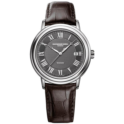 Raymond Weil Men's Automatic Watch - Maestro Grey Dial Brown Strap | 2837-STC-00609 ,