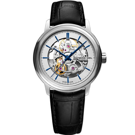 Raymond Weil Men's Automatic Watch - Maestro Skeleton Dial Strap | 2215-STC-65001 ,