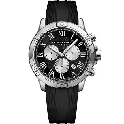 Raymond Weil Men's Chronograph Watch - Tango Black & Silver Dial Strap | 8560-SR-00206 ,
