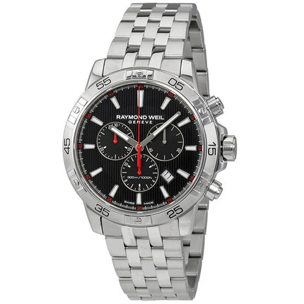 Raymond Weil Men's Chronograph Watch - Tango Black Dial Silver Steel | 8560-ST2-20001 ,