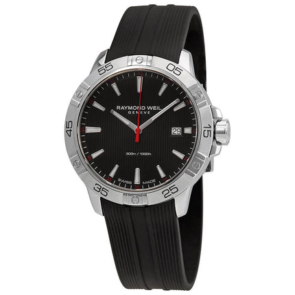 Raymond Weil Men's Quartz Watch - Tango Black Dial Rubber Strap | 8160-SR2-20001 ,