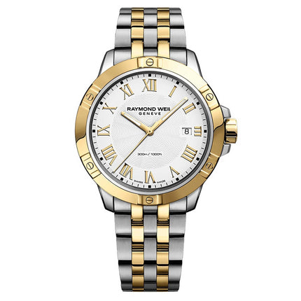 Raymond Weil Men's Quartz Watch - Tango White Dial Two Tone Bracelet | 8160-STP-00308 ,