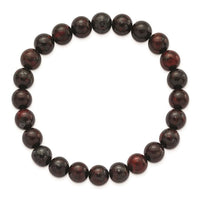 Red Agate Beaded Stretch Bracelet ,