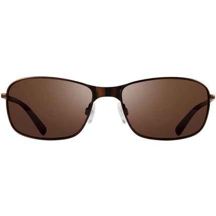 Revo Men's Sunglasses - Brown Large Rectangle Stainless Steel Frame | 1084 02 BR ,