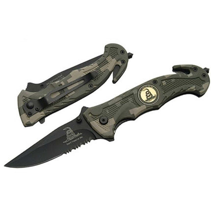 Rite Edge Folding Knife - Don't Tread On Me 5 inch Camouflage Handle | SZ300244-CM ,