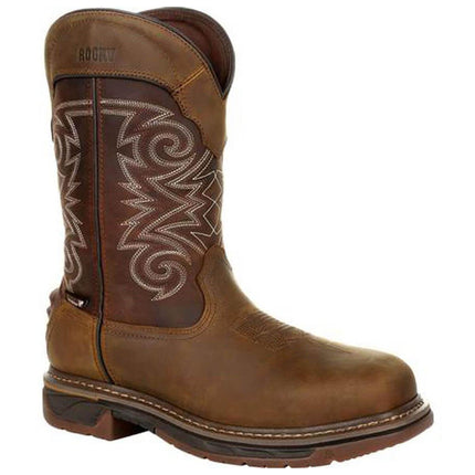 Rocky Men's Western Boot - Iron Skull Medium Brown Chocolate, Size 9W | RKW0314-090-W ,