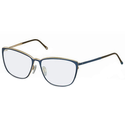 Rodenstock Women's Eyeglasses - Dark Blue and Light Gold Frame | R2569-D-55-15-140 ,
