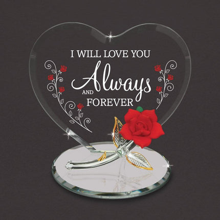 Rose Always And Forever Glass Figurine ,