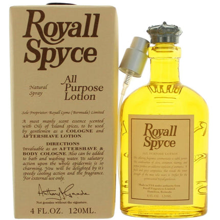 Royall Fragrances Men's All Purpose Lotion Spray - Royall Spyce, 4 oz ,