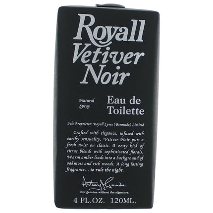 Royall Vetiver Noir by Royall Fragrance, 4 oz Eau De Toilette Spray for Men ,