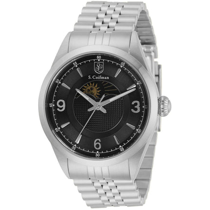 S. Coifman Men's Quartz Watch - Day and Night Indicator Silver Tone Bracelet | SC0427 ,
