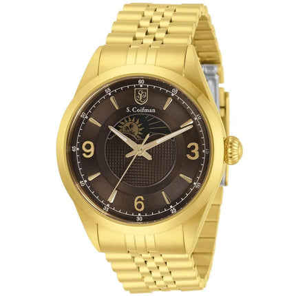 S. Coifman Men's Watch - Day-Night Indicator Brown Dial Yellow Gold Case | SC0429 ,