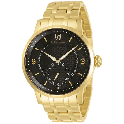 S. Coifman Men's Watch - Quartz Black Dial Yellow Gold Bracelet | SC0463 ,