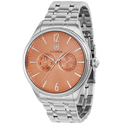 S. Coifman Men's Watch - Quartz Date Display Rose Gold Tone Dial Bracelet | SC0533 ,