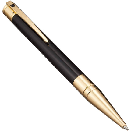 S.T. Dupont Ballpoint Pen - D-Initial Black Lacquer and Chrome In Gold | DP265202 ,