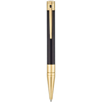 S.T. Dupont Ballpoint Pen - D-Initial Black Lacquer and Chrome In Gold | DP265202 ,
