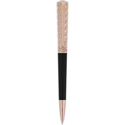 S.T. Dupont Ballpoint Pen - Liberte Black Lacquer and Rose Gold Finish | DP465601 ,