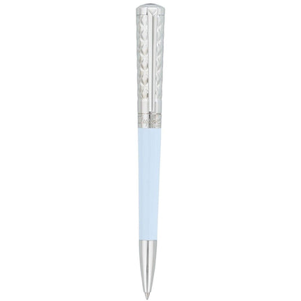 S.T. Dupont Ballpoint Pen - Liberte Palladium and Blue Lacquer Barrel | DP465279 ,