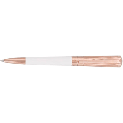 S.T. Dupont Ballpoint Pen - Liberte White Lacquer and Rose Gold Barrel | DP465398 ,