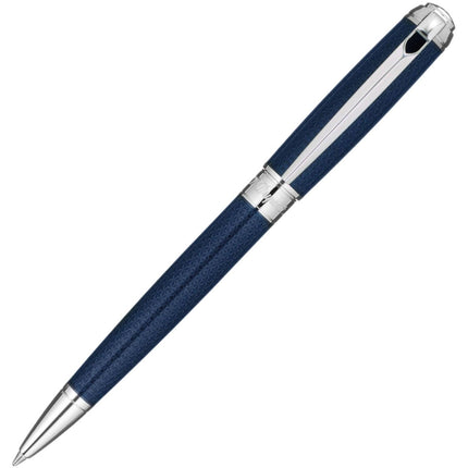 S.T. Dupont Ballpoint Pen - Line D Firehead Guilloche Blue with Silver | DP415104M ,