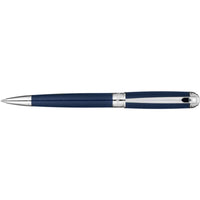 S.T. Dupont Ballpoint Pen - Line D Firehead Guilloche Blue with Silver | DP415104M ,