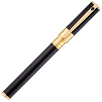 S.T. Dupont Fountain Pen - D-Initial Black Cylindrical Shape, Medium Nib | DP260205 ,