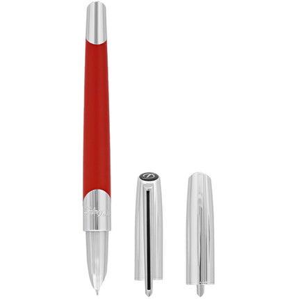 S.T. Dupont Fountain Pen - Defi Millenium Red Lacquer and Chrome, Medium | DP400739 ,