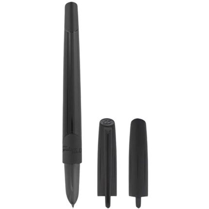 S.T. Dupont Fountain Pen - Defi Millenium Shiny Black Brass, Medium Nib | DP400003 ,