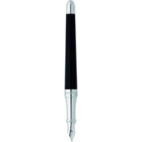 S.T. Dupont Fountain Pen - Liberté Black Lacquer and Silver, Medium Nib | DP460674 ,