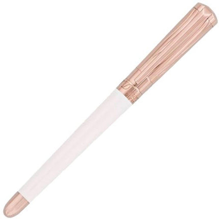 S.T. Dupont Fountain Pen - Liberté Her White and Rose Gold Brass, Medium | DP460398 ,