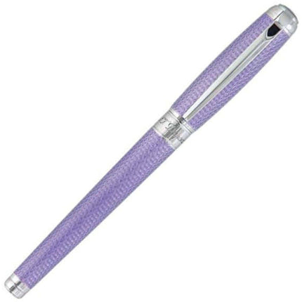S.T. Dupont Fountain Pen - Line D Firehead Guilloche Lilac and Silver | DP410000L ,