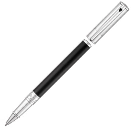 S.T. Dupont Rollerball Pen - D-Initial Black Lacquer and Chrome Snap On | DP262201 ,